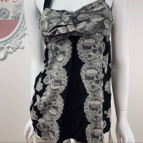 White House Black Market Tops - White House Black Market / Black White Halter Top